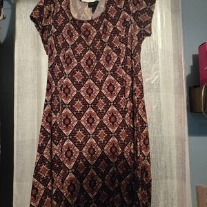 Forever 21 Red and Black Geometric Mini Dress